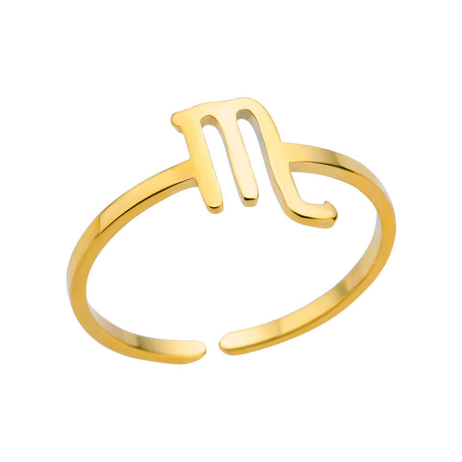 Zodiac Sign Gold Ring (Adjustable)