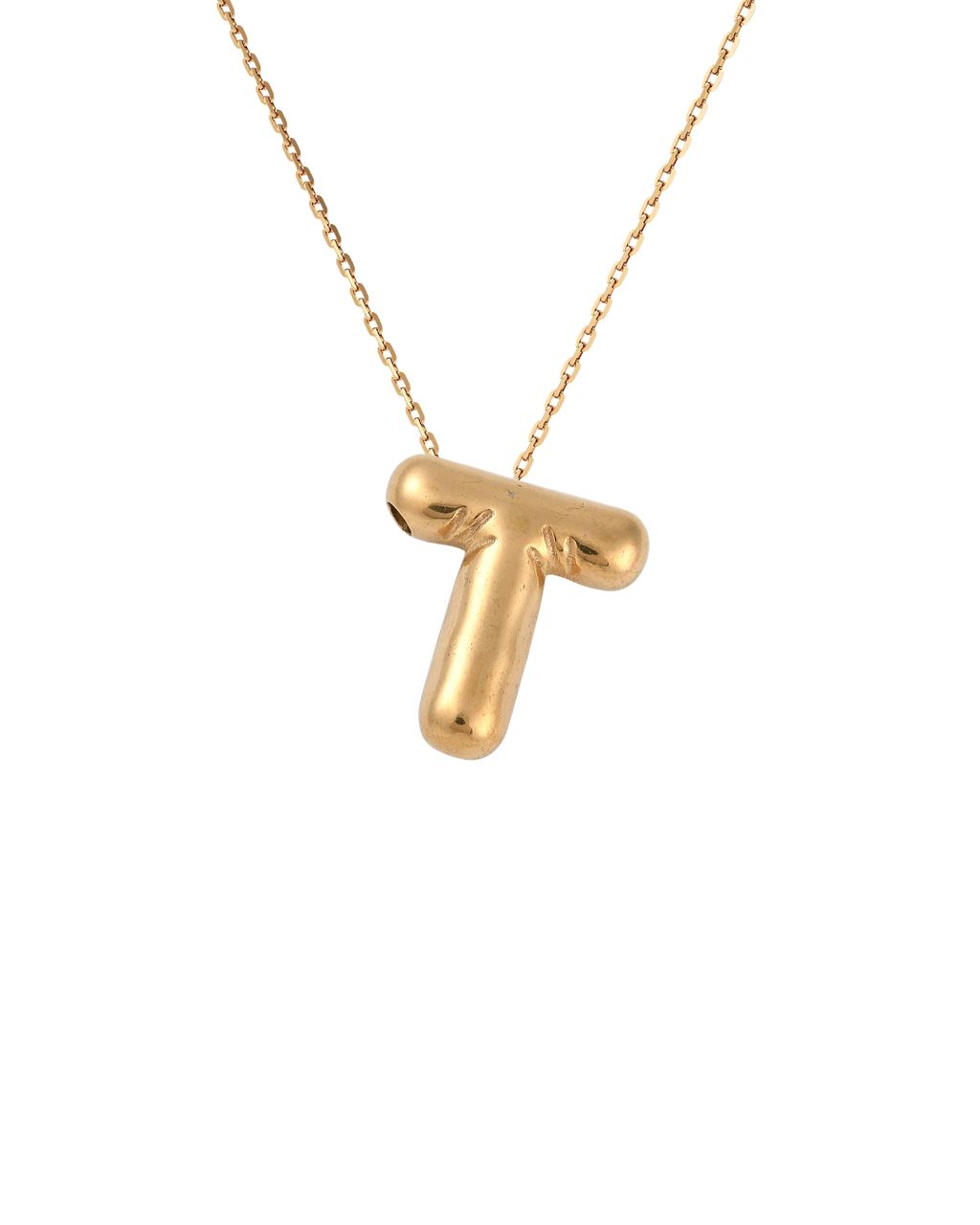 Gold Bubble Letter Charm Necklace | Personalized Initial Jewelry