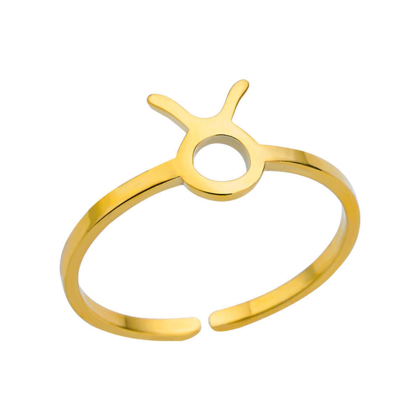 Zodiac Sign Gold Ring (Adjustable)