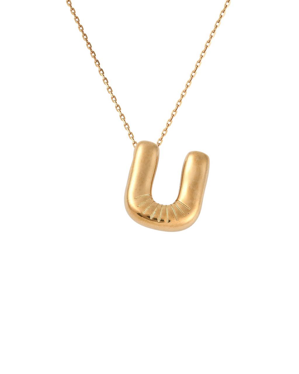 Gold Bubble Letter Charm Necklace | Personalized Initial Jewelry