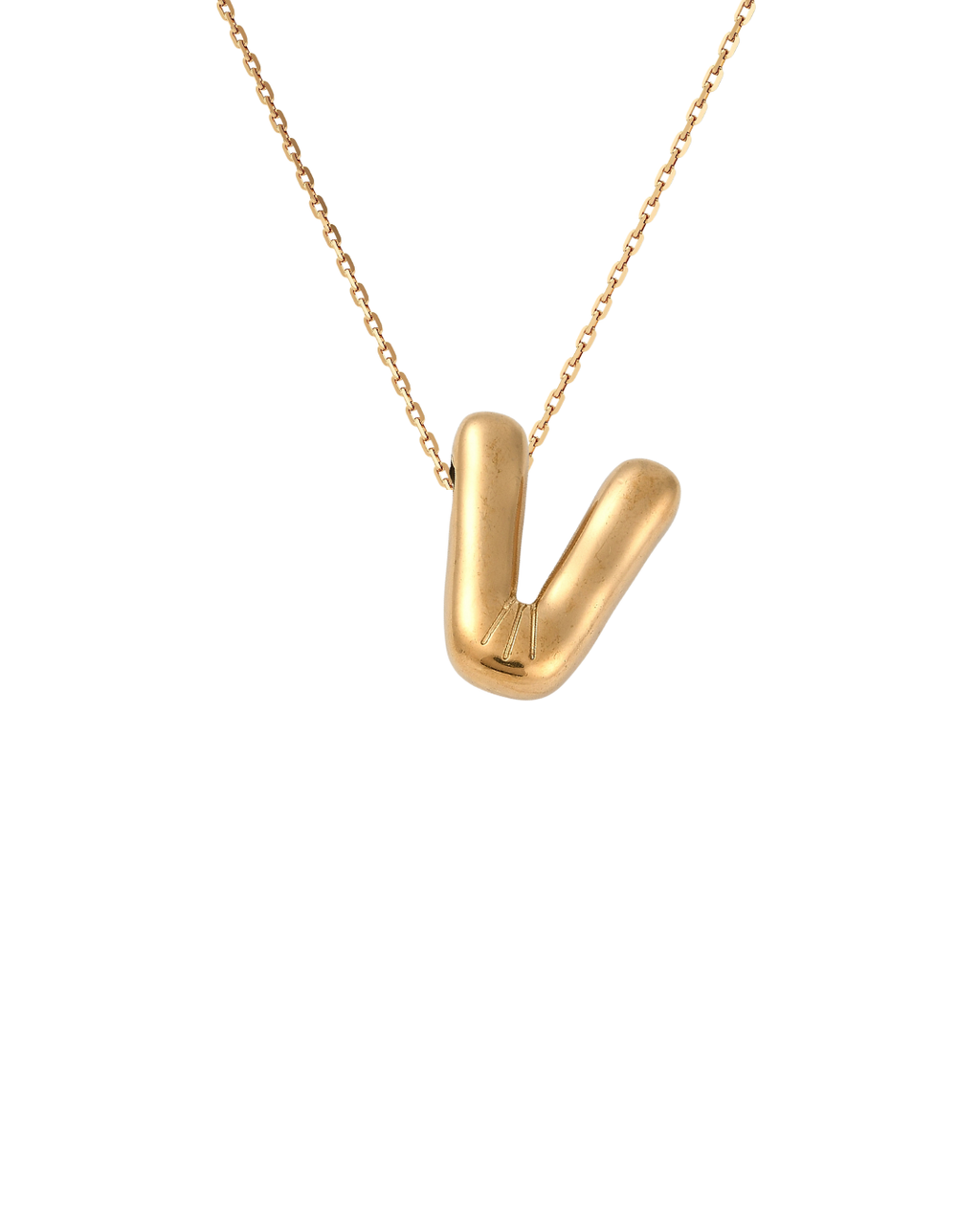 Gold Bubble Letter Charm Necklace | Personalized Initial Jewelry
