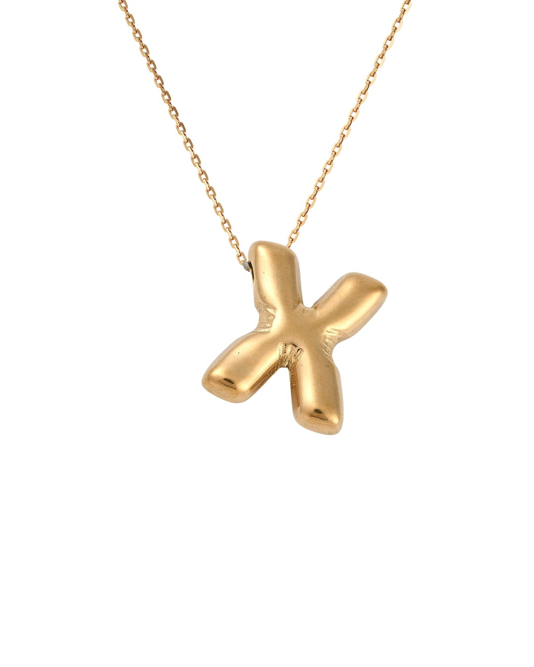 Gold Bubble Letter Charm Necklace | Personalized Initial Jewelry