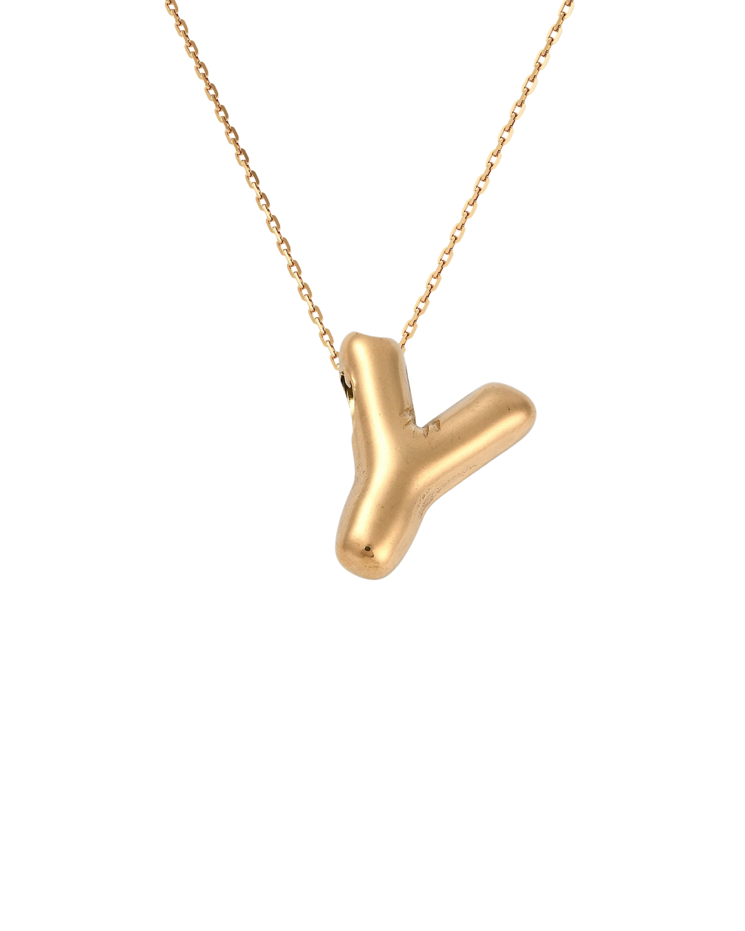 Gold Bubble Letter Charm Necklace | Personalized Initial Jewelry