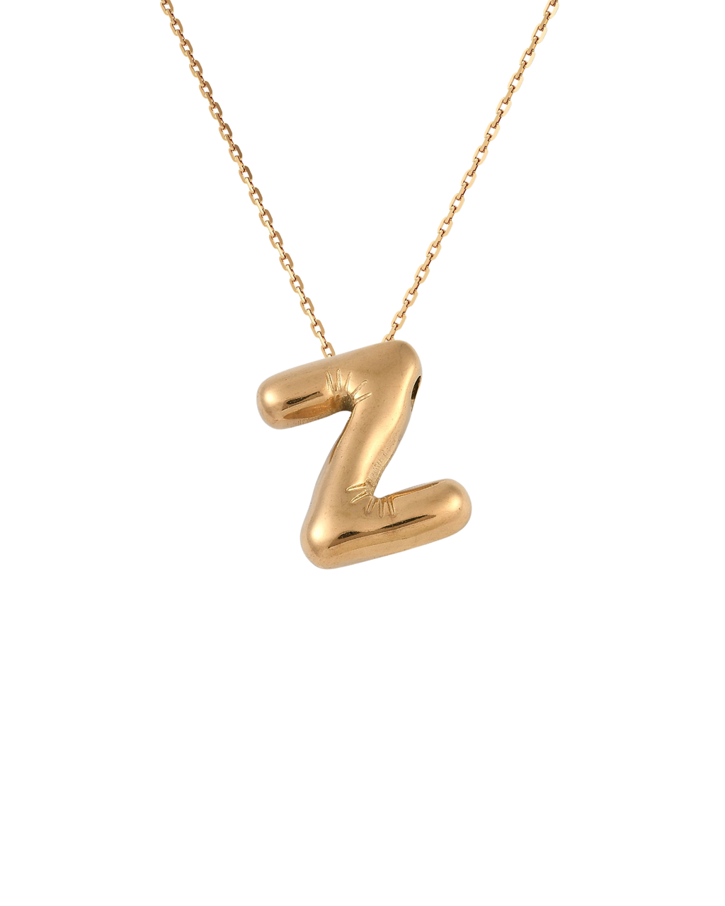 Gold Bubble Letter Charm Necklace | Personalized Initial Jewelry