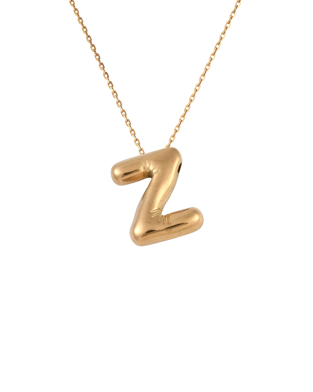 Gold Bubble Letter Charm Necklace | Personalized Initial Jewelry